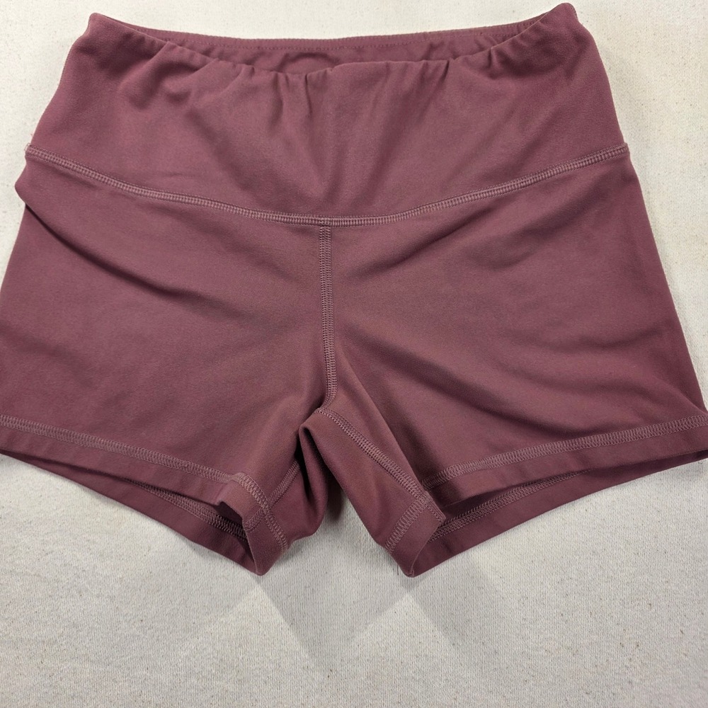 FLEO Womens Mauve Plum Active Training Shorts Size Medium Gym Workout